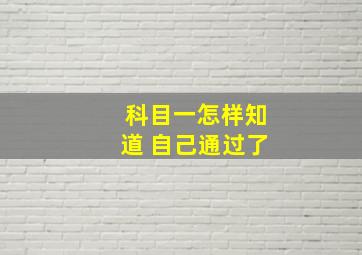 科目一怎样知道 自己通过了